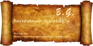 Bernhauser Gusztáv névjegykártya